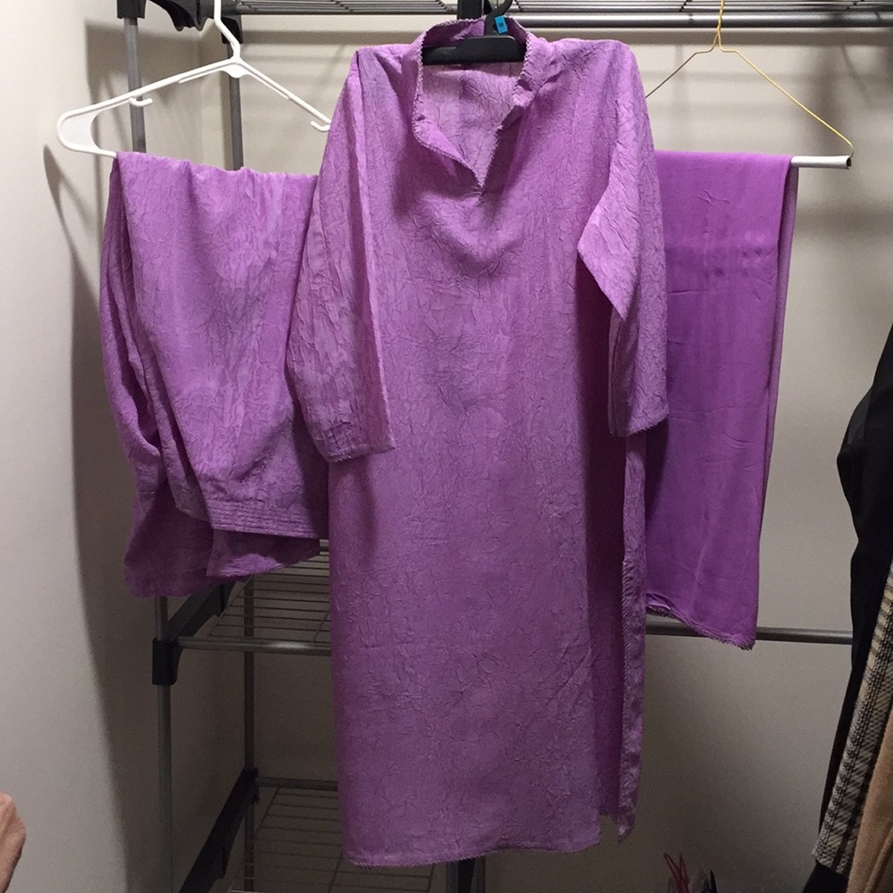 Pakistani style 3 piece suit ,crushed silk